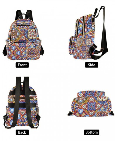 Mexican Ethnic Moroccan Backpack for Women Shoulder Bag Lightweight Mini Backpack Casual Daypack Back Pack for Travel Small(1...