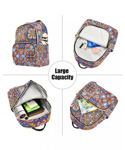 Mexican Ethnic Moroccan Backpack for Women Shoulder Bag Lightweight Mini Backpack Casual Daypack Back Pack for Travel Small(1...