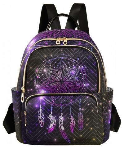 Dreamcatcher Galaxy Stars Boho Backpack for Women Shoulder Bag Lightweight Mini Backpack Casual Daypack Back Pack Small(11.41...