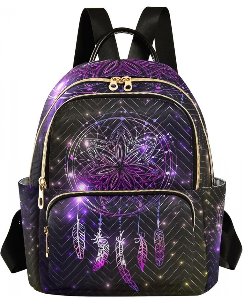 Dreamcatcher Galaxy Stars Boho Backpack for Women Shoulder Bag Lightweight Mini Backpack Casual Daypack Back Pack Small(11.41...