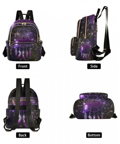 Dreamcatcher Galaxy Stars Boho Backpack for Women Shoulder Bag Lightweight Mini Backpack Casual Daypack Back Pack Small(11.41...