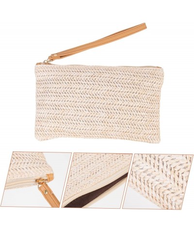 5pcs Straw Bag Card Wallet Purses Coin Purse Small Wallet Palm Size Coin Headphone Bag Women Storage Bag Versatile Change Pou...