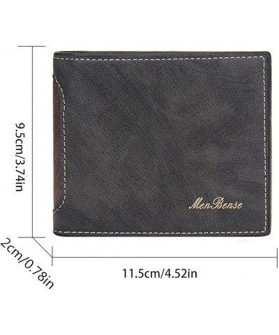 Fashion Color Blocking Short Wallet Men Leather Open Purse Multiple Card Slots Clutch Bag Mens Wallets (A, One Size) A One Si...