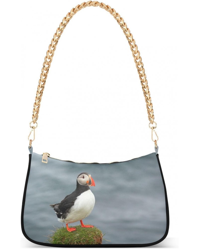 Bird Shoulder Bag Ocean Loney Puffin Women Clutch Handbag Shoulder Purch Boho Bag Date Chain Bag Tote Bag Spring Holiday Birt...