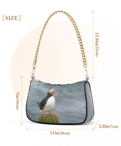 Bird Shoulder Bag Ocean Loney Puffin Women Clutch Handbag Shoulder Purch Boho Bag Date Chain Bag Tote Bag Spring Holiday Birt...