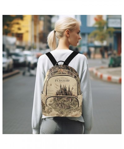 Black and White Squares Women's Backpack Fashion, Women's Purse Backpack, Summer Backpack, S Old Map of the Tower and Palace-...