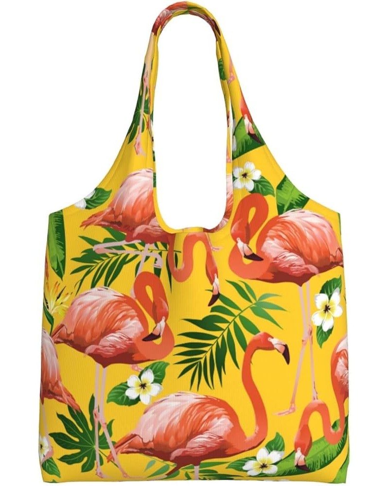 Flamingos Single Shoulder Commuter Canvas Tote Bags For Women And Men Flamingos 38 $9.01 Totes