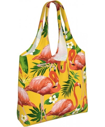 Flamingos Single Shoulder Commuter Canvas Tote Bags For Women And Men Flamingos 38 $9.01 Totes