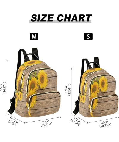 Sunflowers on The Wooden Fashion Backpack Purse Ladies Fashion Rucksack Travel Shoulder Bag Casual Daily Backpack Small $19.7...